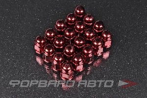 Гайки колесные 12*1,5*35 20шт ключ 19 красные Save Car N087_12x1.5_Red