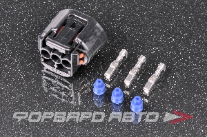 Разъем 3 way генератора TOYOTA 2JZ 22-20 AWG (TS090-SKT1) 1.1-1.4mm (TS090-SL1) TS 090 Sealed Series, черный  3-1-50