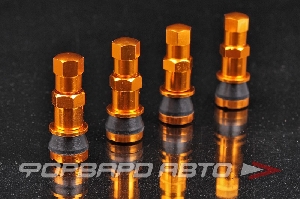 Вентиль для бескамерных шин алюминий облегченный Золотой 4шт ВЕКТОР TR416SS GD