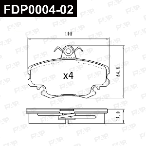 Колодки тормозные FAP FDP0004-02