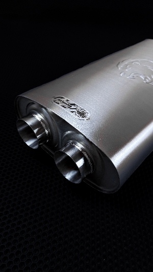 Купить Глушитель 2 Входа = 76,1 мм 2 Выхода = 76,1 мм Длина = 300 мм, Овал 120*265 мм, нержавеющая сталь BSS  Глушитель 2 Входа = 76,1 мм 2 Выхода = 76,1 мм Длина = 300 мм, Овал 120*265 мм, нержавеющая сталь BSS