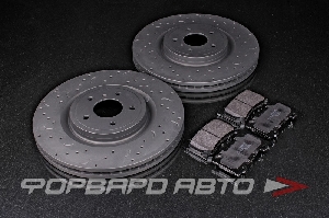 Комплект колодки + диски INFINITI FX50, Q50, Q60, Q70, передняя ось, тормозные диски HAWK + тормозные колодки HAWK PC HAWK HKC4971.601Z