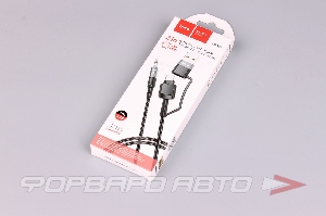 Кабель AUX Type-C-3.5мм 1м Аудиосоединитель, черный HOCO UPA23