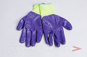 Перчатки нейлон/нитрил (фиолетовые/зеленые/серые) улучшеные <> N1001