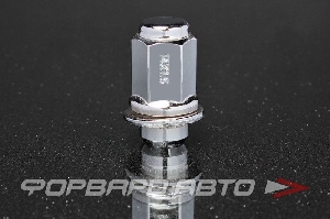 Гайка колеса 14*1,5*47 прессшайба 21 мм, ключ на 21, хром ВЕКТОР 724848 Cr