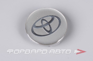 Колпачок ступицы для литых дисков Toyota, D56/59мм, h10.2-15mm, Silver стекло <> TY-05