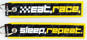 Брелок текстильный Eat,race,sleep,reaat ФОРВАРД АВТО 