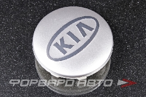 Колпачок ступицы для литых дисков Kia, D50/58мм, Silver/хром лого в овале Китай Kia, 51,3/53.6-58.9