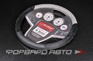 Оплётка руля (M) кожзам, ткань с вставками «SPACE» H&R 31410