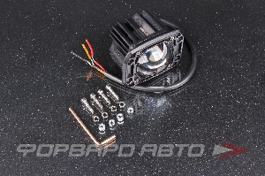 Фара светодиодная 12V/24V 15W 6000K/3000К,2 диода, дальний свет 81*63*57мм прямоугольная SKYWAY S07201127