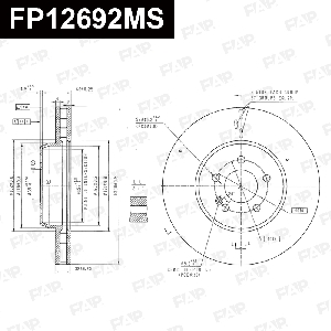 Диск тормозной FAP FP12692MS