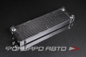 Радиатор масляный 500*150*50 11 рядов универсальный 5 портов M22 x 1.5 + 2 адаптера M22 - AN10 (маслокулер / oil cooler) черный AUTOBAHN88 