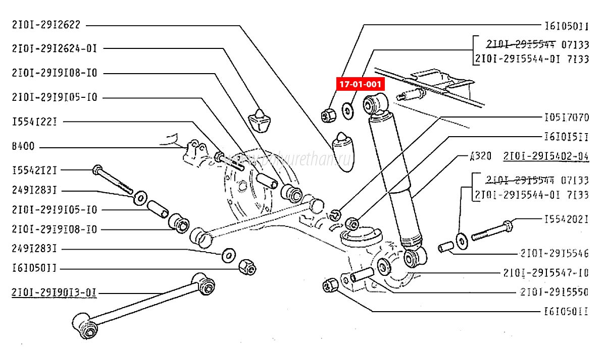 Втулка амортизатора ВАЗ 2101-07 заднего (1шт) ПОЛИУРЕТАН 17-03-001 купить  по выгодной цене, с доставкой по России, в интернет-магазине Форвард Авто