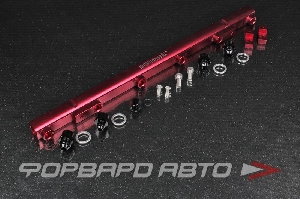 Топливная рейка + фитинги Nissan RB26DETT красная AUTOBAHN88 