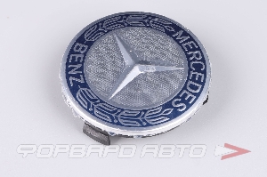 Колпачок ступицы для литых дисков Mercedes, D71/75мм, h7.5-17мм Silver/Dark Blue <> Mercedes, 77-76-75mm.