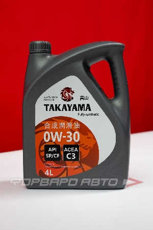 Масло моторное 0W30 4л, SP/CF C3 пластик (с) TAKAYAMA 322790