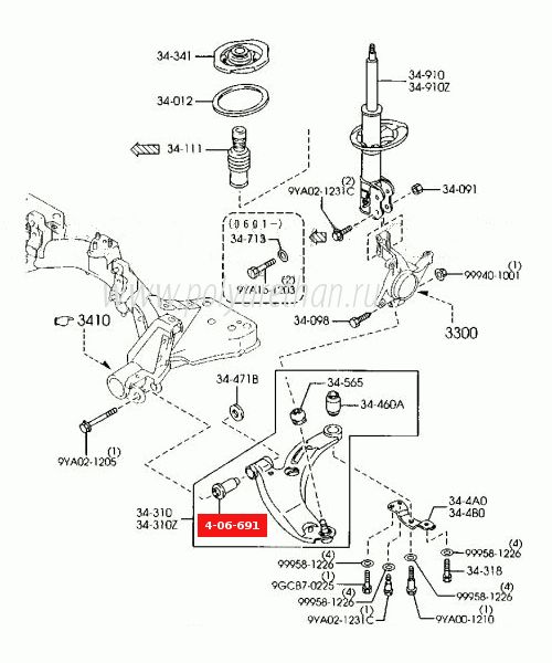 Схема передней подвески мазда 3 bk