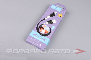 Кабель USB iPhone  силиконовый черный  1м HOCO X82