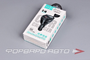 Устройство зарядное в прикуриватель 2 USB  3,1 A  2USB+ гнездо HOCO Z34