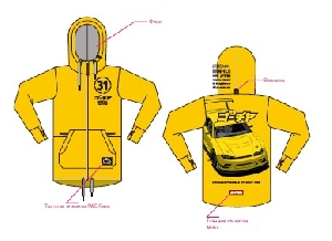 Худи ZIP, желтая, на молнии, женская CIAY 