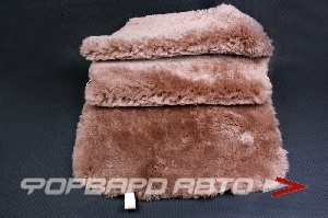 Накидка на сиденье натуральный мех (1шт), коричневая  