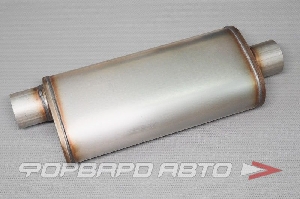 Глушитель Вход = 76 мм смещен, Выход = 76 мм центр, овальный, нержавеющая сталь FORA NM2259