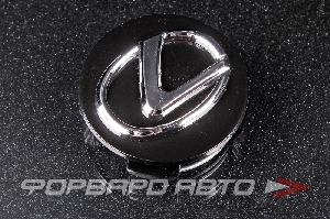 Колпачок ступицы для литых дисков Lexus, D55/62мм, h5-18.5мм Black+3D хром лого, <> LX-03