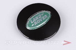 Колпачок ступицы для литых дисков Land Rover, D48/62мм,  Black/Green/Silver <> LR-07