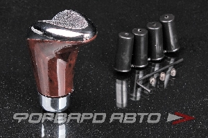 Ручка КПП декоративная под дерево+хром TORINO 