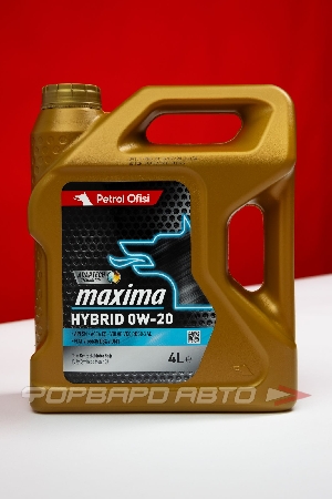 Масло моторное 0W20 4л, Maxima HYBRID VCC RBS0-2 SN C5 (с) Petrol Ofisi 400001487