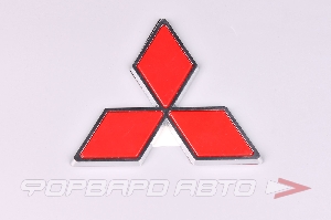 Эмблема Mitsubishi красная 120х105мм (скотч) SKYWAY SME-003