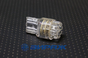 Лампа светодиодная 12V W21W T20 7440 21SMD желтая BJUNION 