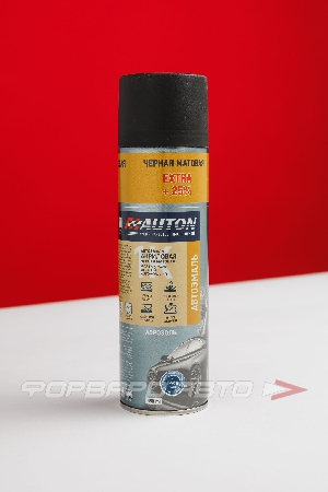 Краска черная матовая акриловая, аэрозоль, 520мл. АВТОН ATN-A46215