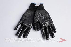 Перчатки нейлоновые черного цвета с полиуретановым покрытием Black №9 GWARD PU1001
