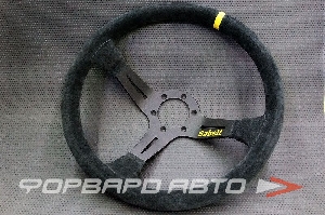 Руль 350мм., RAC (замша) черный, большой вылет SABELT 