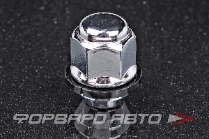 Гайка колеса 12*1,5*35 конус с выступом, пластиковый поясок, ключ на 21, сталь, хром HYUNDAI / KIA 52950-24000