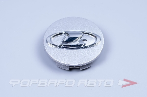 Колпачок литых дисков для автомобиля ВАЗ 2180 VESTA, LADA X-RAY R-16/17 серебро с хромированным знаком (железн. обод) ПЛАСТИК 8450032831