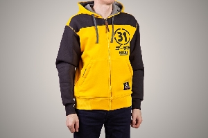 Худи ZIP 31, желто-серая, на молнии CIAY 