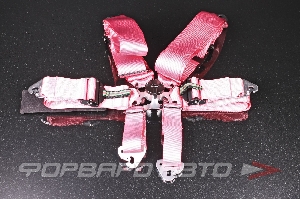 Ремни 6-ти точечные, 3" FIA 8853-2016 (до 2028 года) розовый RAEMCO C-06PK-AL