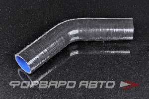 Патрубок силиконовый 48 мм, 45°, L=150*150 мм, 4 слоя армировки, чёрный FORA ASHU03-45-48