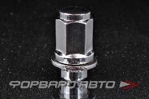 Гайка колеса 12*1,5*47 прессшайба 18,5 мм, головка на 21, сталь, хром MATRIX 724845 Cr