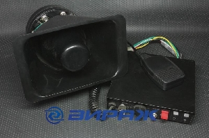 Сирена шеститональная с  громкоговорителем 12V/100W <> KS-825