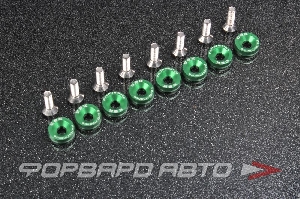 Болт с декоративной шайбой М6 (8 шт) зеленой CSK PERFOMANCE ABFW-M6-GREEN