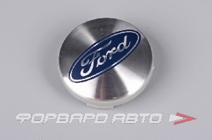 Колпачок ступицы для литых дисков Ford, D50/54мм, Silver/blue <> FD-02