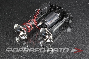 Сигнал автомобильный электропневматический, 2-х рожковый, хром (объединенный), 12V PROSPORT RS-07898