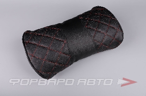 Купить Подушка на подголовник 33х18см искуственная кожа, черная (строчка красная) SKYWAY S08001008 Подушка на подголовник 33х18см искуственная кожа, черная (строчка красная) SKYWAY S08001008