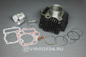 Цилиндр Delta, Zodiak, OB-70 в сборе 52мм(110см3)(Поршн.группа=цил-р+порш.+палец+кольц.)фир"TEVET"  