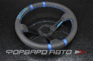 Руль 350мм, большой вылет, кожа черно-синий "Drifting" MOMO STYLE Drifting