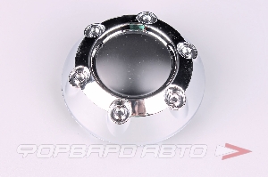 Колпачок ступицы для литых дисков D61/67мм, хром с буртом+6 гаек декоративных, h4.5-30mm <> US-10