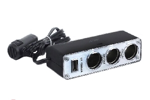 Разветвитель прикуривателя на 3 гнезда, USB AUTOVIRAZH 